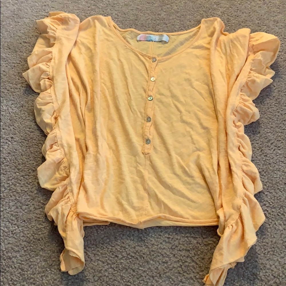 Free People Summer Yellow Shirt